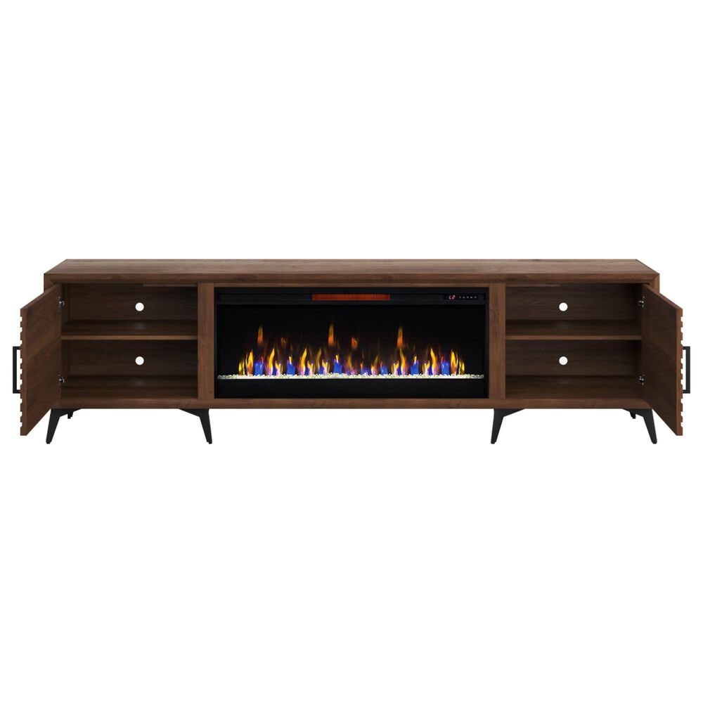 Legends Furniture Malibu 95&quot; Fireplace TV Stand in Bourbon and Satin Black, , large