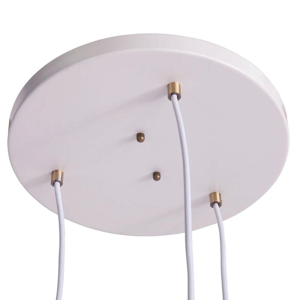 Southern Enterprises Renmarco 3-Light Cluster Pendant in Antique Brass and White, , large