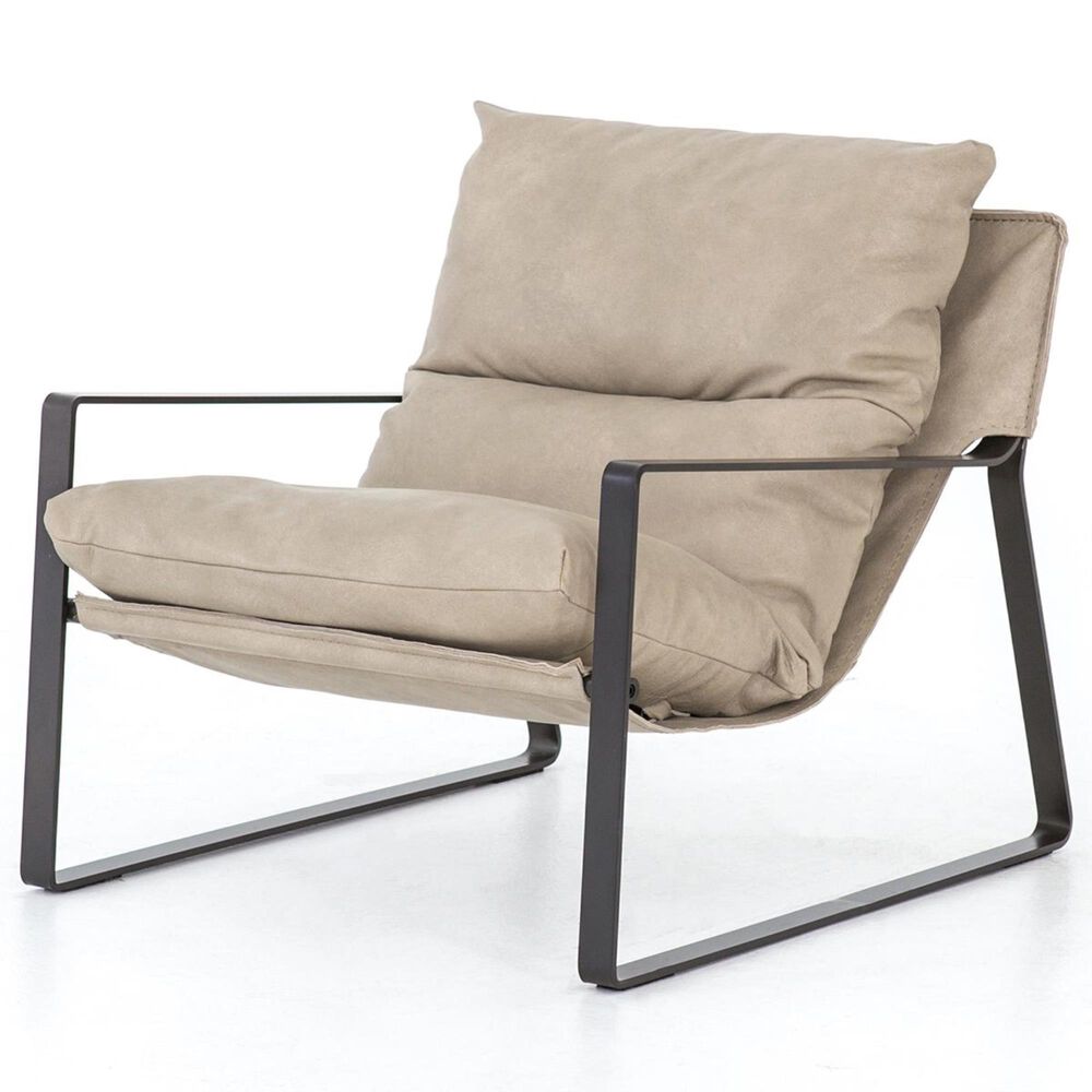 Four Hands Emmett Sling Chair in Gunmetal and Umber Natural, , large