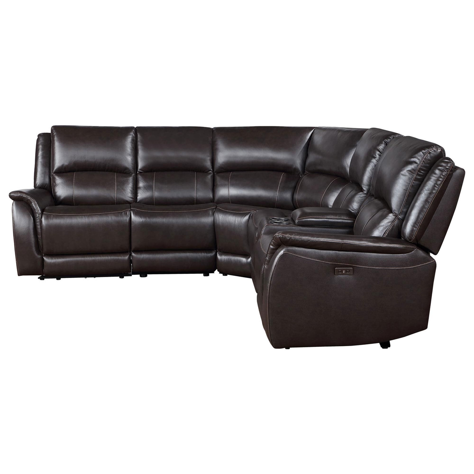 Crystal City Alexandria 6-Piece Power Reclining Sectional in Chocolate