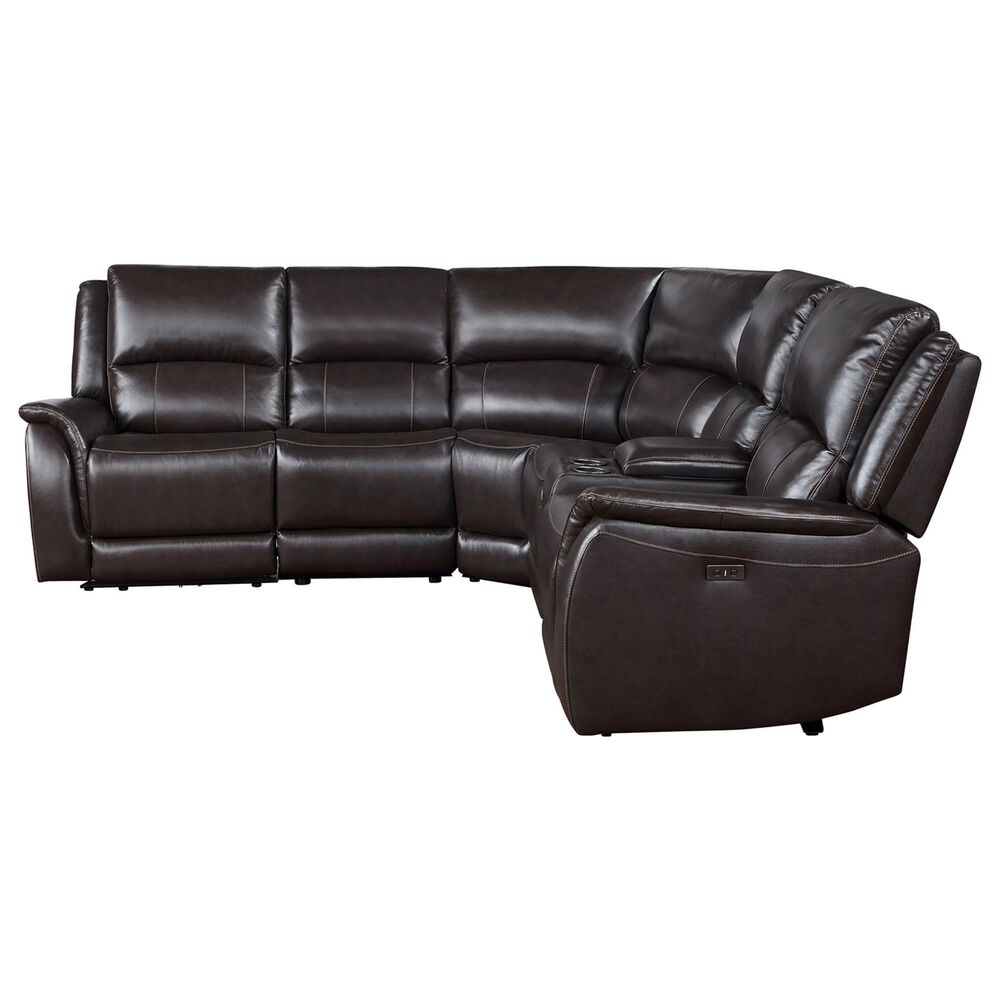 Steve Silver Alexandria 6-Piece Power Reclining Sectional in Chocolate, , large