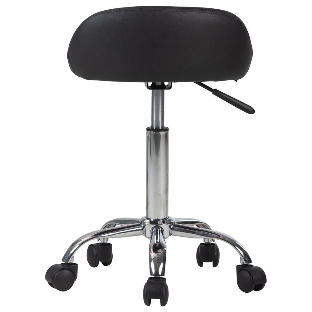 Impressions Vanity Shauna Swivel Vanity Stool with Black Cushion in Silver, , large