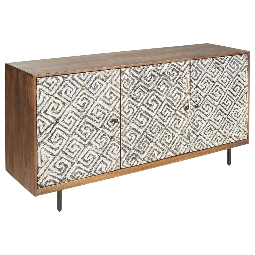 Ashley Kerrings Accent Cabinet in Natural, Black and Ivory, , large