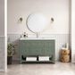 James Martin Vanities Breckenridge 48" Single Bathroom Vanity in Smokey Celadon with Single Hole 3 cm White Zeus Quartz Top and Rectangular Sink, , large