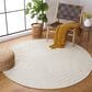 Safavieh Natura NAT333A 6" Round Ivory and Black Area Rug, , large