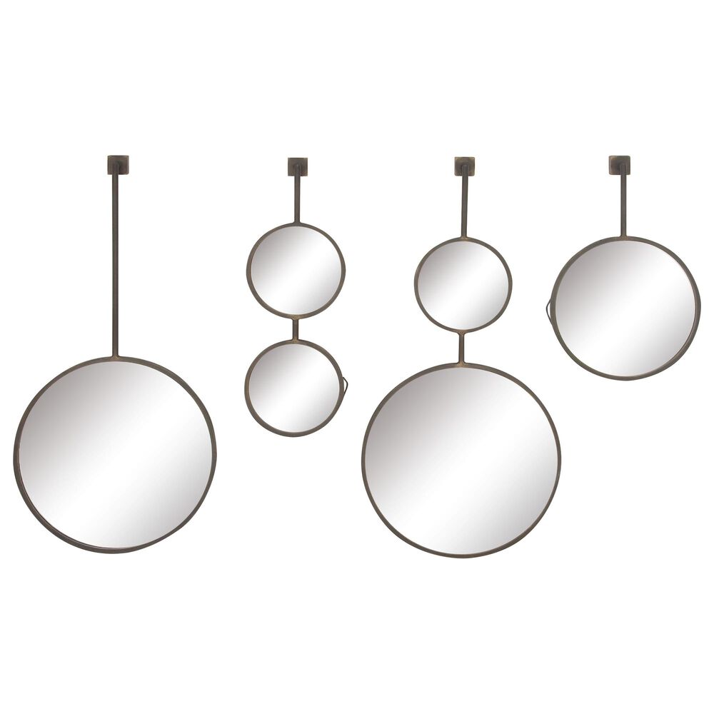 Maple and Jade Assorted Hanging Wall Mirrors in Black (Set of 4), , large