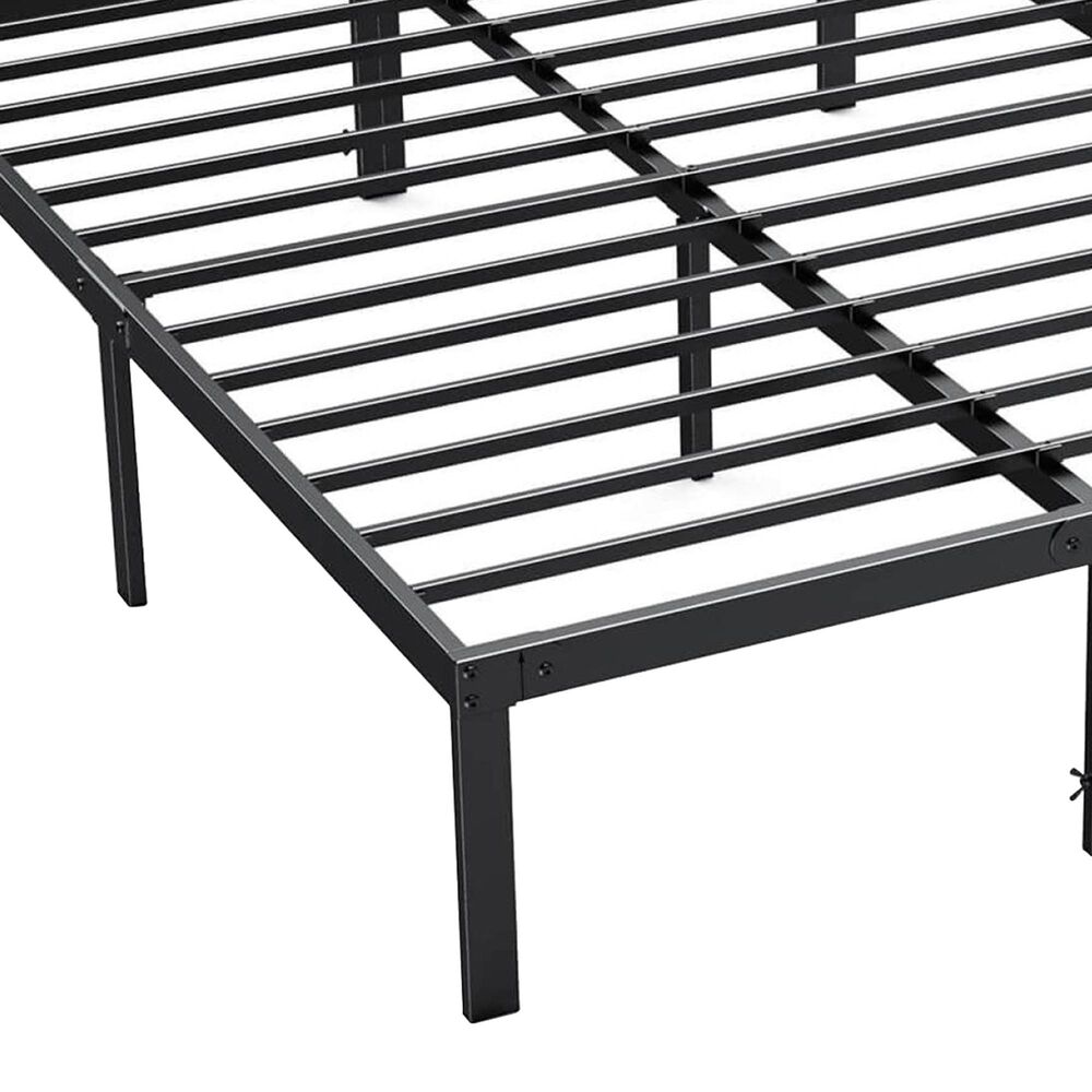 Hearth and Haven Full Heavy Duty Metal Bed Frame in Black, , large