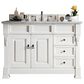 James Martin Vanities Brookfield 48" Single Bathroom Vanity in Bright White with 3 cm Carrara White Marble Top and Rectangle Sink, , large
