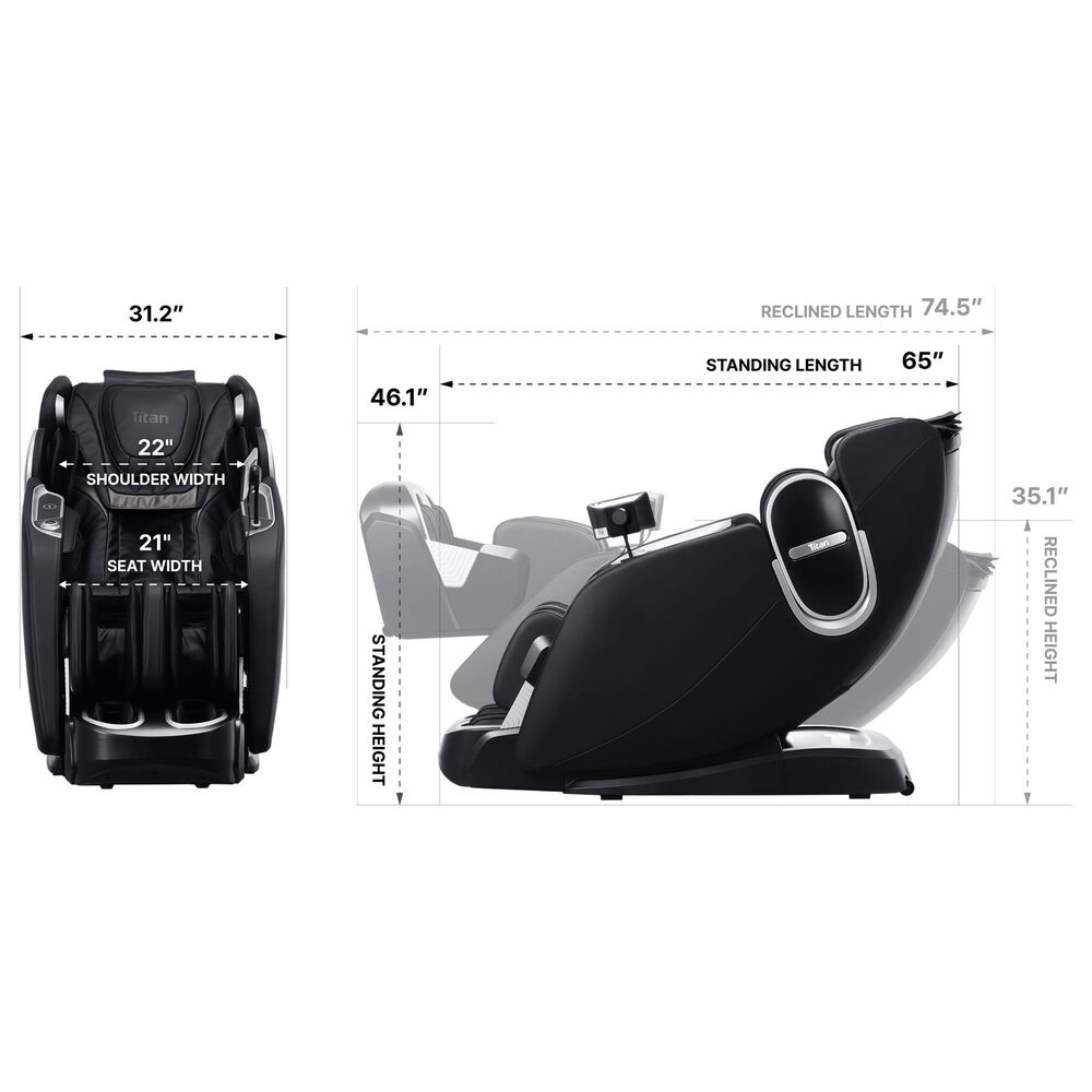 Osaki Aria Titan Pro 4D Power Zero Gravity Massage Chair in Black, , large