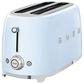 SMEG 4-Slice Retro Style Toaster in Pastel Blue and Stainless Steel, , large