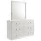 New Heritage Europa 6 Drawer Dresser and Mirror in White, , large