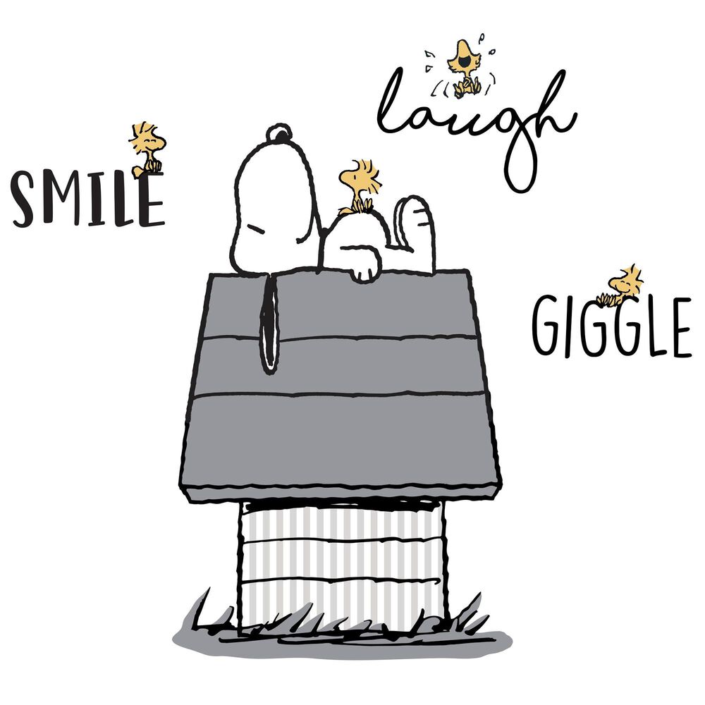 Lambs and Ivy Classic Snoopy with Woodstock and Dog House Wall Decals in Black and Gray, , large