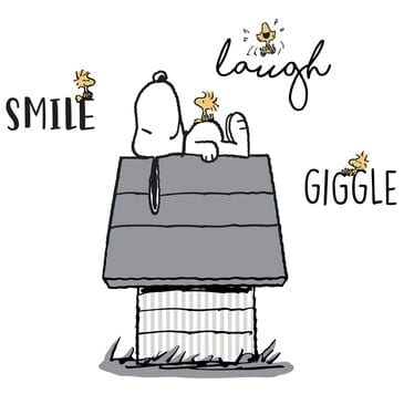 Lambs and Ivy Classic Snoopy with Woodstock and Dog House Wall Decals in Black and Gray, , large