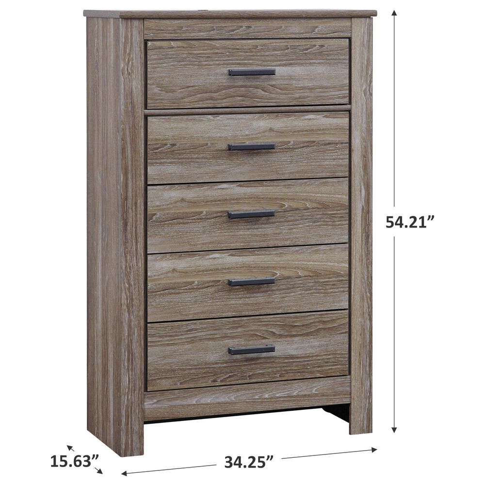 Ashley Zelen 5 Drawer Chest in Warm Gray, , large