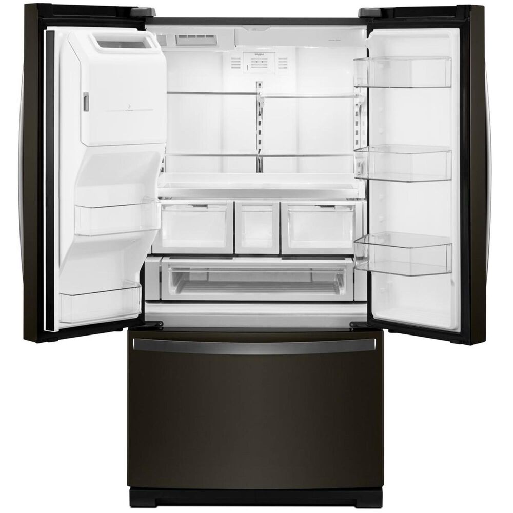 Whirlpool 27 Cu. Ft. 36&quot; Wide French Door Refrigerator in Fingerprint Resistant Black Stainless Steel with Dual Icemakers, , large