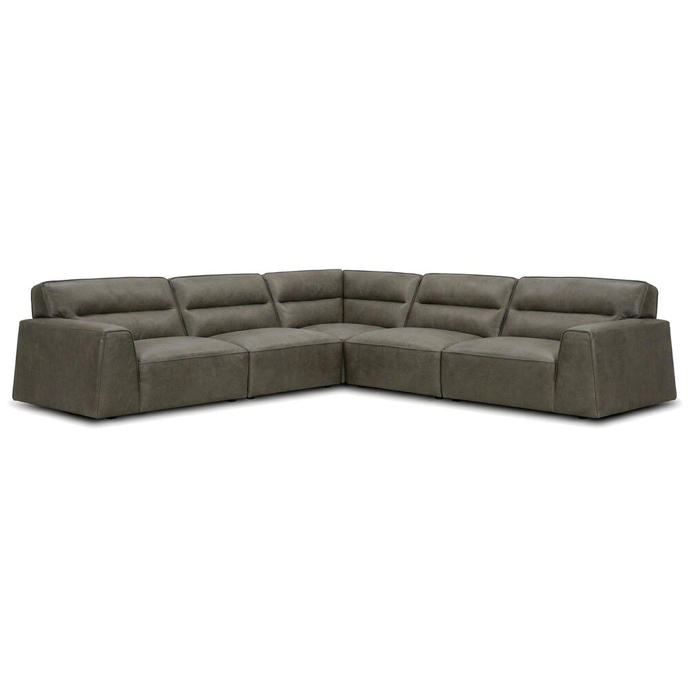 Interlochen 5-Piece Modular Leather Sectional in York Taupe, , large