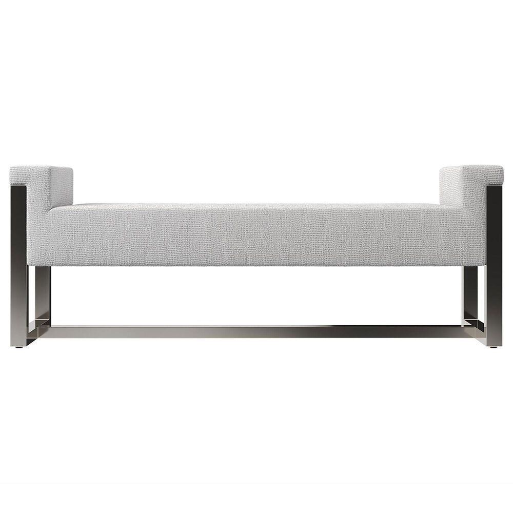 Bernhardt Stratum Upholstered Bench in Polished Nickel, , large