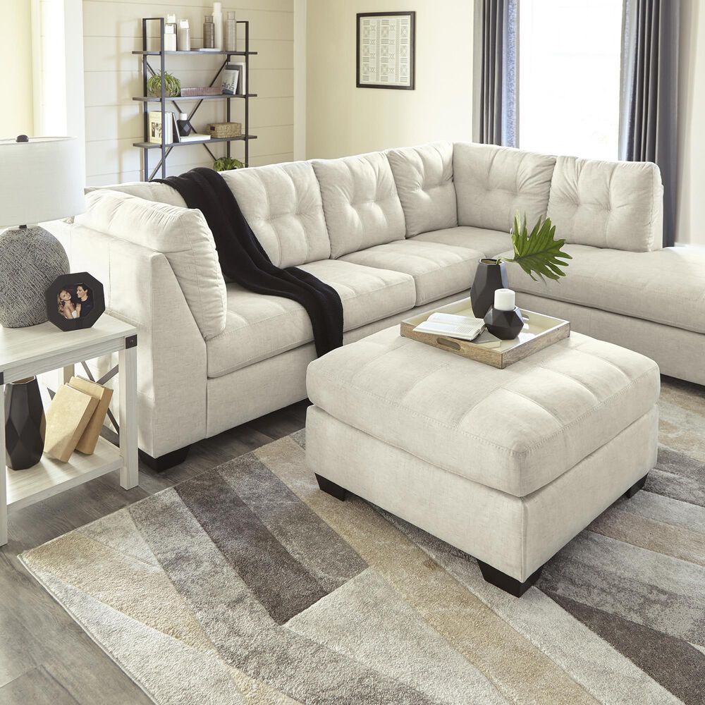 Ashley Falkirk Oversized Accent Ottoman in Parchment, , large