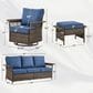 Sunwell Garden 5-Piece Patio Conversation Set with Swivel Chairs in Navy, , large