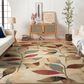 Surya Riley Light Green, Dark Brown, Olive, Red, Charcoal, Black and Mustard 6"7" x 9"6" Area Rug, , large