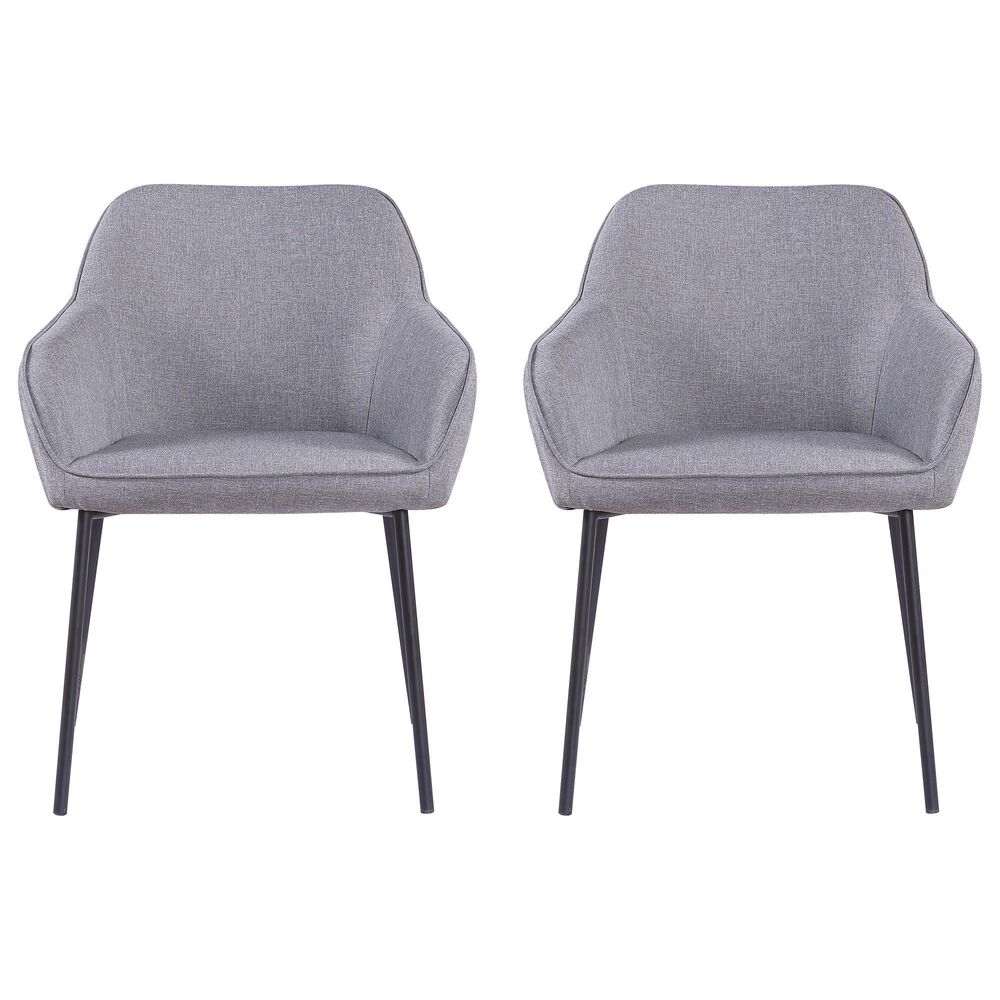 LumiSource Daniella Arm Chair with Grey Cushion in Black (Set of 2), , large
