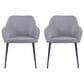 LumiSource Daniella Arm Chair with Grey Cushion in Black (Set of 2), , large