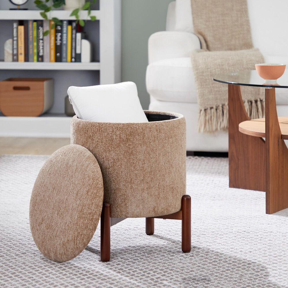 Lumisource Daniella Storage Ottoman in Brown, , large