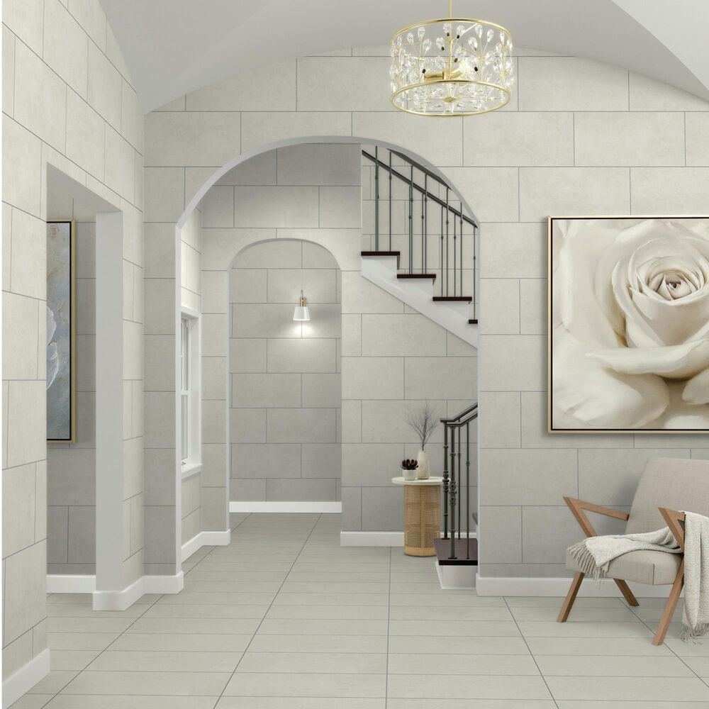 Dal-Tile Rhetoric 12&quot; x 24&quot; Porcelain Tile in Aristotle White, , large
