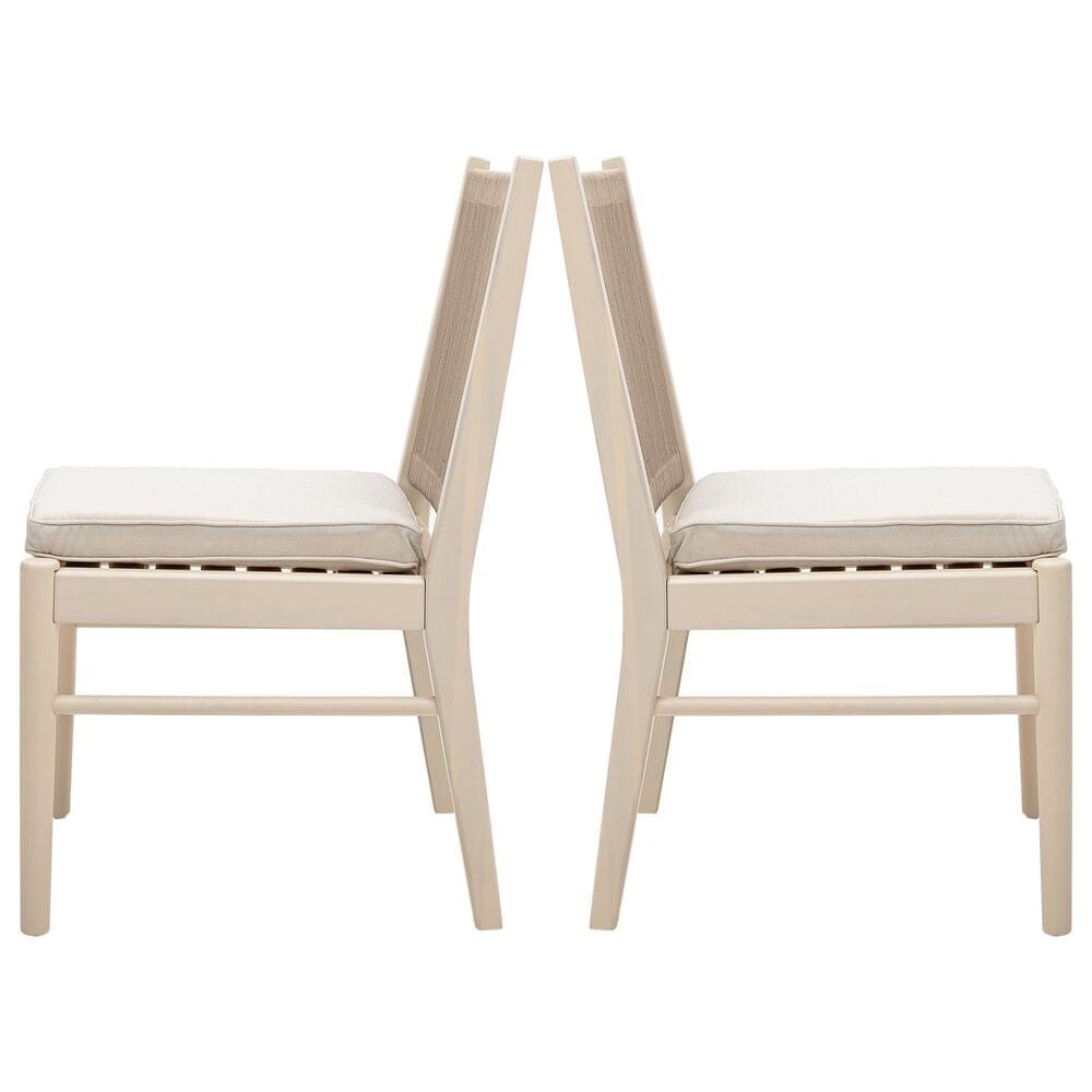 Hearth and Haven Cordoba Outdoor Dining Chair with Yellow Rope in Beige (Set of 2), , large