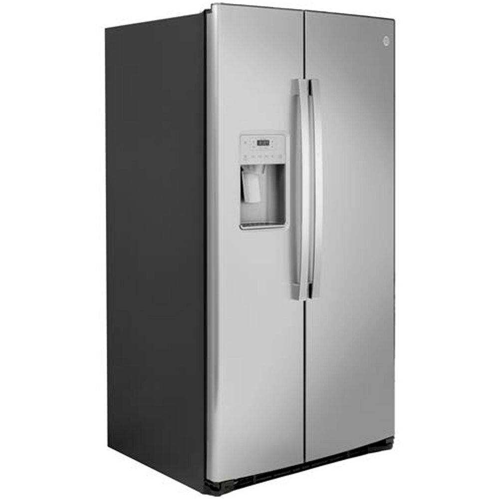 GE Appliances 25.1 Cu. Ft. Side-by-Side with External Dispenser in Stainless Steel, , large