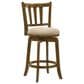 Armen Living Wren Swivel Counter Height Stool with Light Scone Upholstery in Sepia Brown, , large