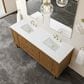 James Martin Laurent 72" Double Bathroom Vanity in Honey Oak with 3 cm White Zeus Silestone Top and Rectangular Sinks, , large