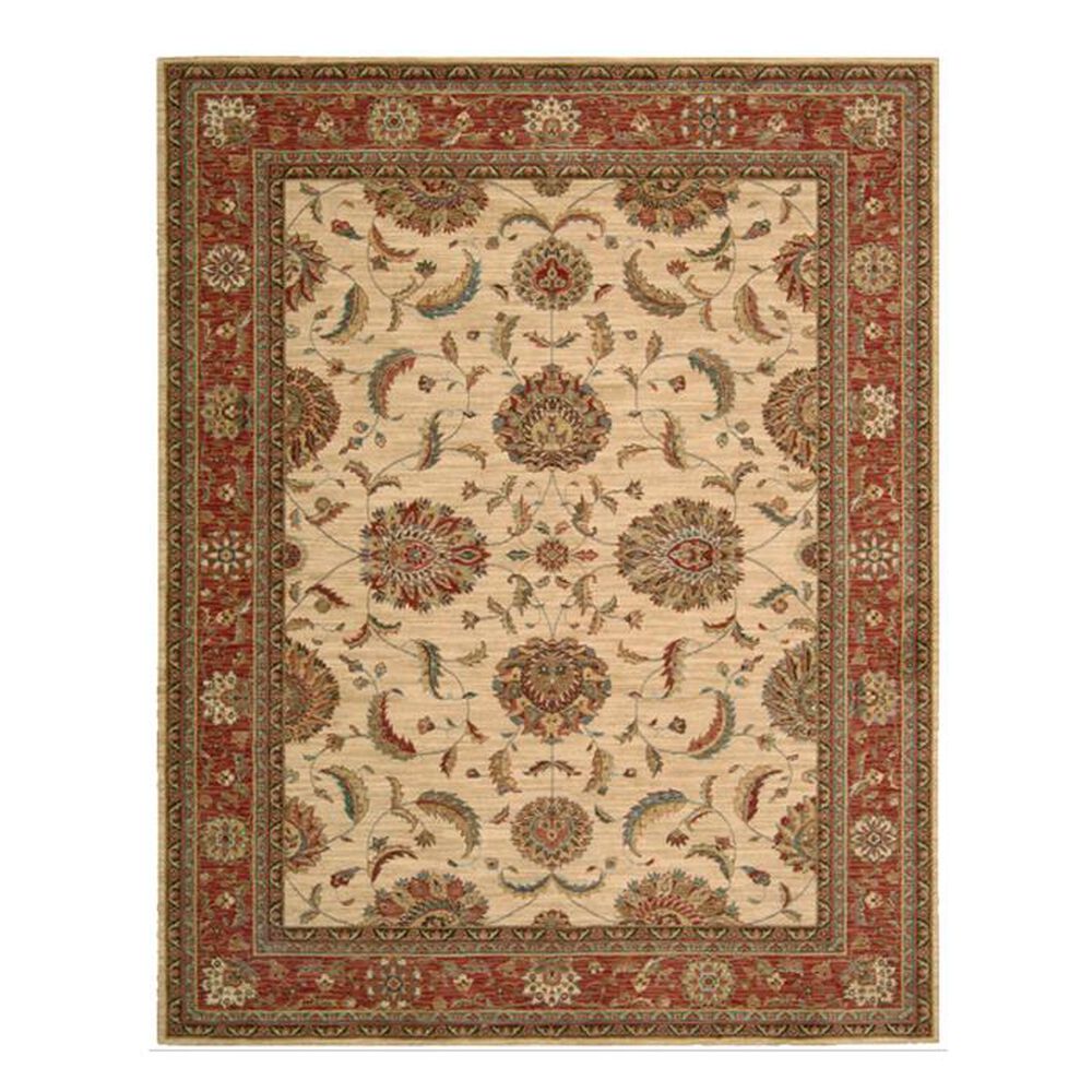 Nourison Living Treasures LI04 3'6" x 5'6" Ivory and Red Area Rug, , large