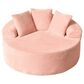 HOMLUX 59" Plush Corduroy Round Chair in Pink, , large