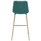 Zuo Modern Tony Bar Stool in Green and Gold, , large