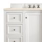 James Martin Vanities De Soto 48" Single Bathroom Vanity in Bright White with 3 cm Eternal Marfil Quartz Top and Rectangular Sink, , large
