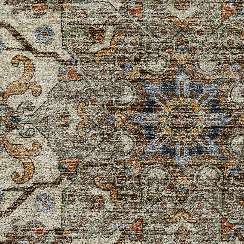 Dalyn Rug Company Silk Road Paprika, Ivory, Beige, Gold, Brown, Gray and Teal 2&#39;3&quot; x 7&#39;6&quot; Runner, , large