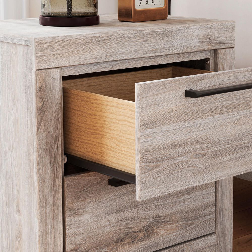 Ashley Broachmyn Twin Bed with Nightstand in Light Gray, , large