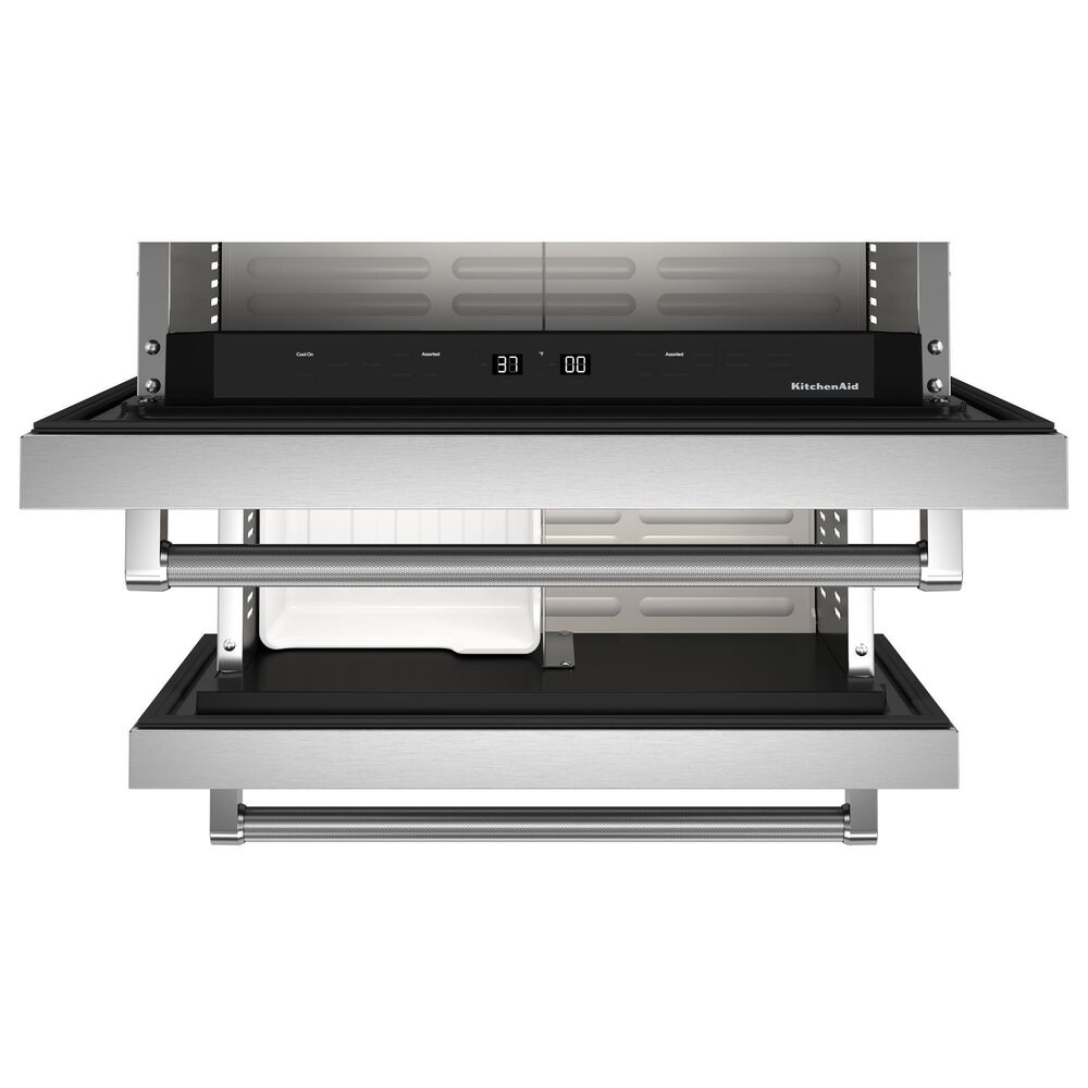 KitchenAid 24&quot; Undercounter Double-Drawer Refrigerator Freezer in Black and Stainless Steel, , large