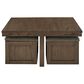 Ashley Cocktail Table with 4 Stools in Brown, , large