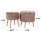 Lumisource Tray Plush 2-Piece Storage Ottoman Set in Light Brown, , large
