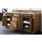 James Martin Vanities Bristol 72" Double Bathroom Vanity in Saddle Brown with 3 cm Eternal Jasmine Pearl Quartz Top and Rectangular Sinks, , large