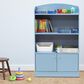 HOMLUX 4-Tier Bookshelf with 2-Door Storage Cabinet in Light Blue, , large