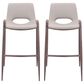 Zuo Modern Desi Bar Chair in Beige and Dark Brown (Set of 2), , large