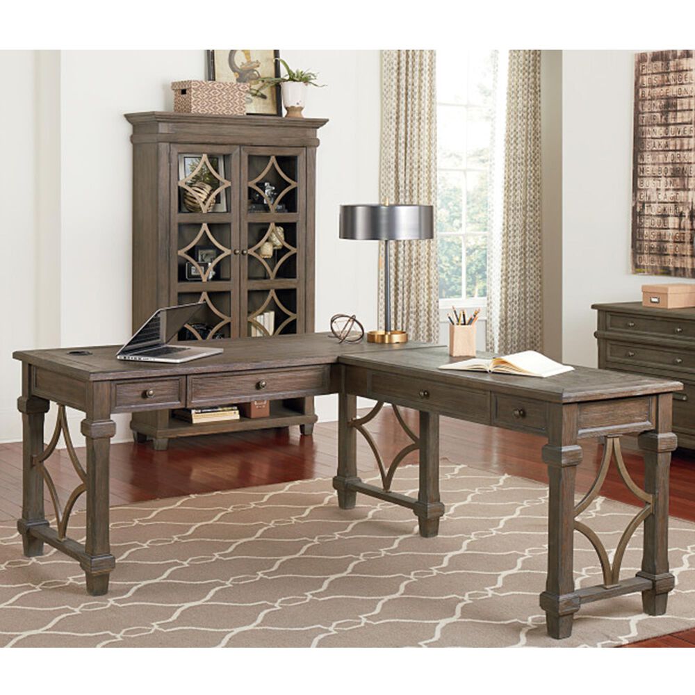 Wycliff Bay Carson Open L-Shaped Desk in Weathered Dove, , large