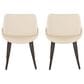LumiSource Fabrico Side Chair with Cream Faux Leather Cushion in Dark Walnut (Set of 2), , large