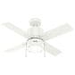 Hunter Beck 42" Ceiling Fan with LED Lights in Fresh White, , large