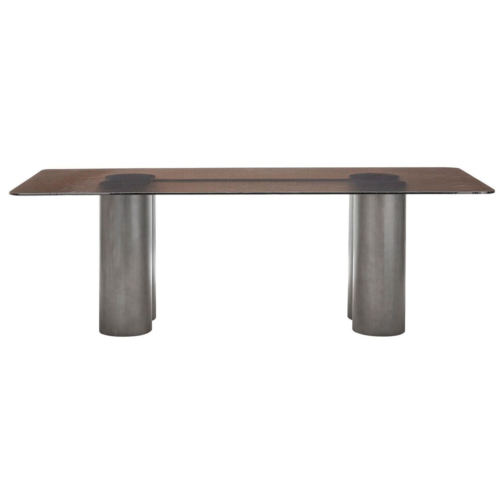 Casabianca Home Luca Dining Table - Smoked Base/Wave Glass, , large