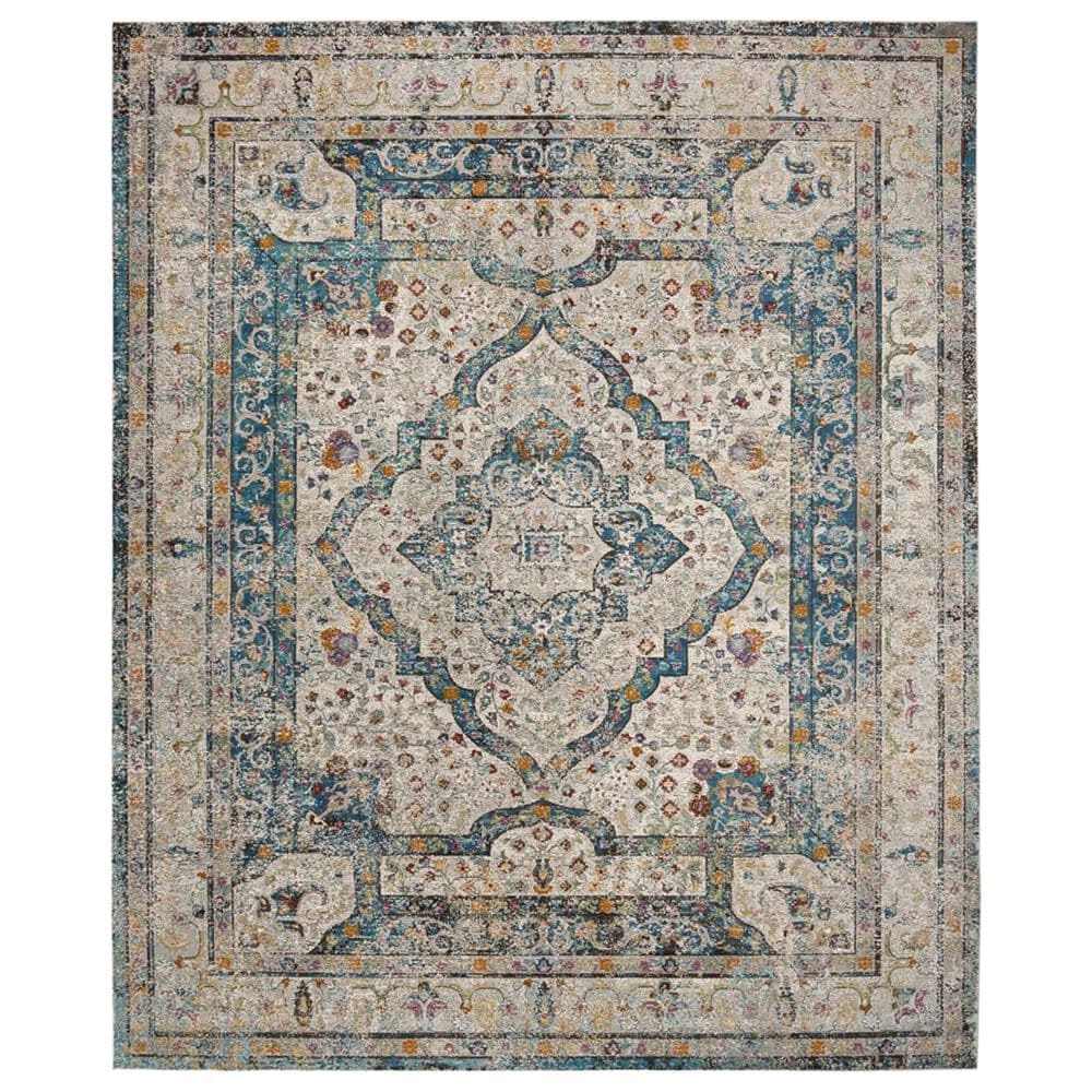 Safavieh Aria ARA106E 8" x 10" Beige and Blue Area Rug, , large
