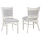 Linon Home Decor Lainey Side Chair with Light Grey Stripe Cushion in White (Set of 2), , large